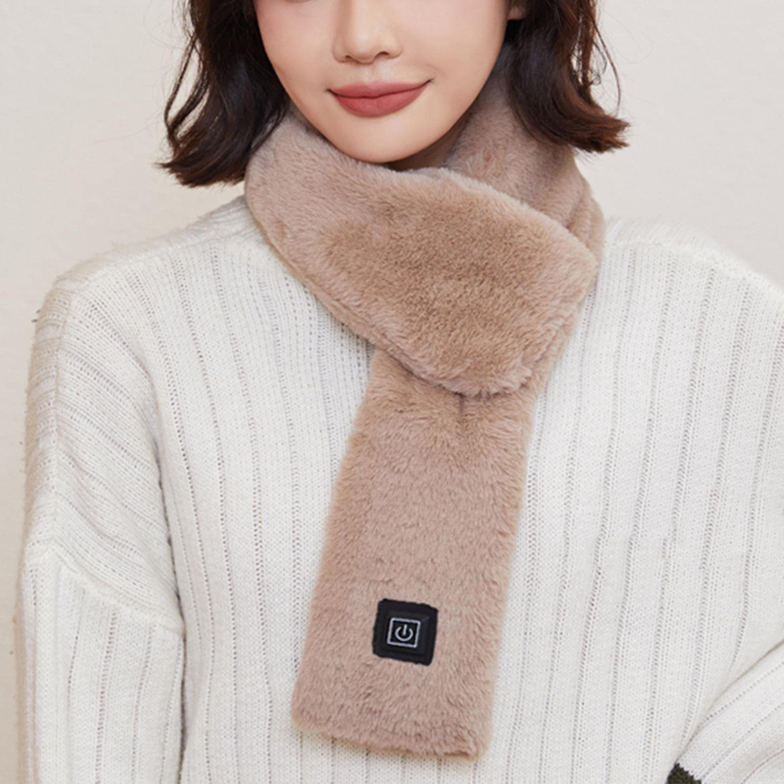 Electric Heated Scarf - Pro Electric Heated Scarf with 3 Heating Levels USB Rechargeable Heating Scarf (Brown)