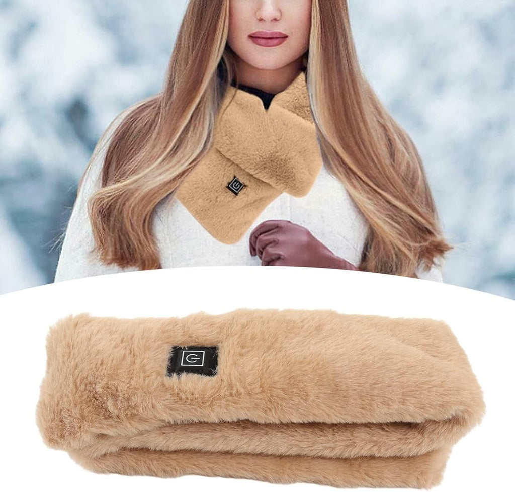 Electric Heated Scarf - Pro Electric Heated Scarf with 3 Heating Levels USB Rechargeable Heating Scarf (Brown)
